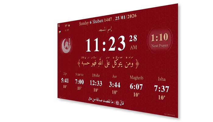Prayer times app